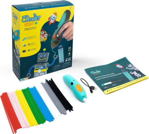 3D pero 3Doodler Start+ a 72 náplní + 10 šablon