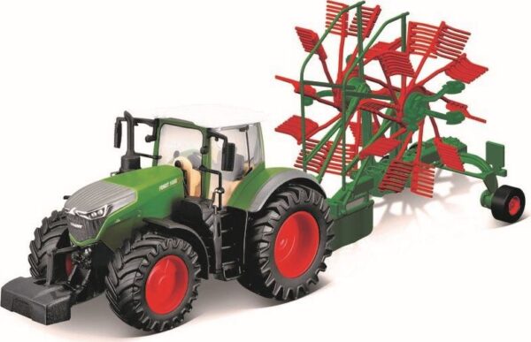 Bburago Farm 10cm Traktor Fendt 1050 Vario with Whirl Rake