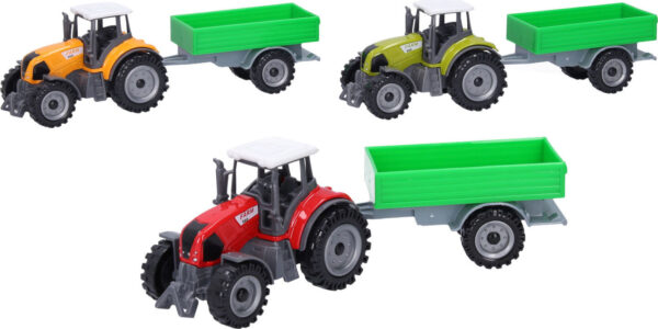 Wiky Vehicles Traktor s vlečkou kovový 18 cm