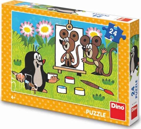 Dino puzzle KRTEK MALÍŘEM 24 Puzzle