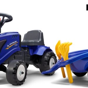 FALK Odrážedlo 280C Baby New Holland T7 s vlečkou a lopatkou s hráběmi